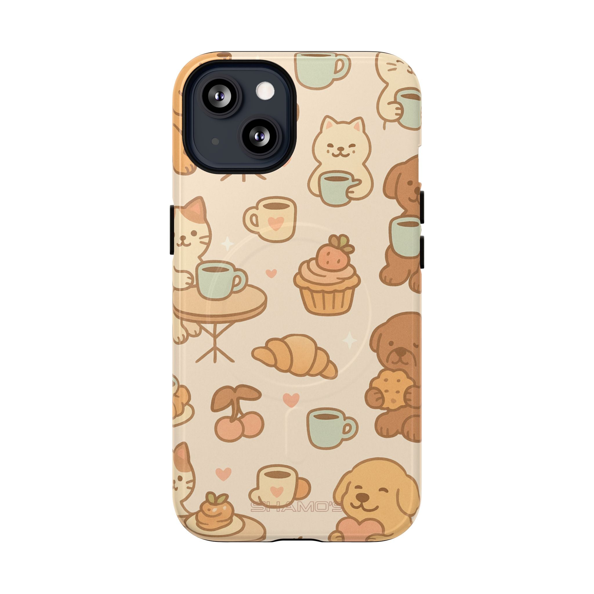 Coffee Cats & Dogs Phone Case with MagSafe - iPhone 13 / Glossy #iphone-13