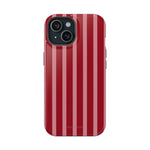 Red Burgundy  Stripes Magnetic Impact-Resistant Phone Case | MagSafe Compatible