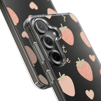 Sweet Love Strawberry Clear iPhone Case | MagSafe