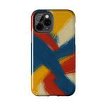 Abstract Brushstroke Tough Phone Case — Colorful Red, Blue & Yellow Protective Cover  Shamo's