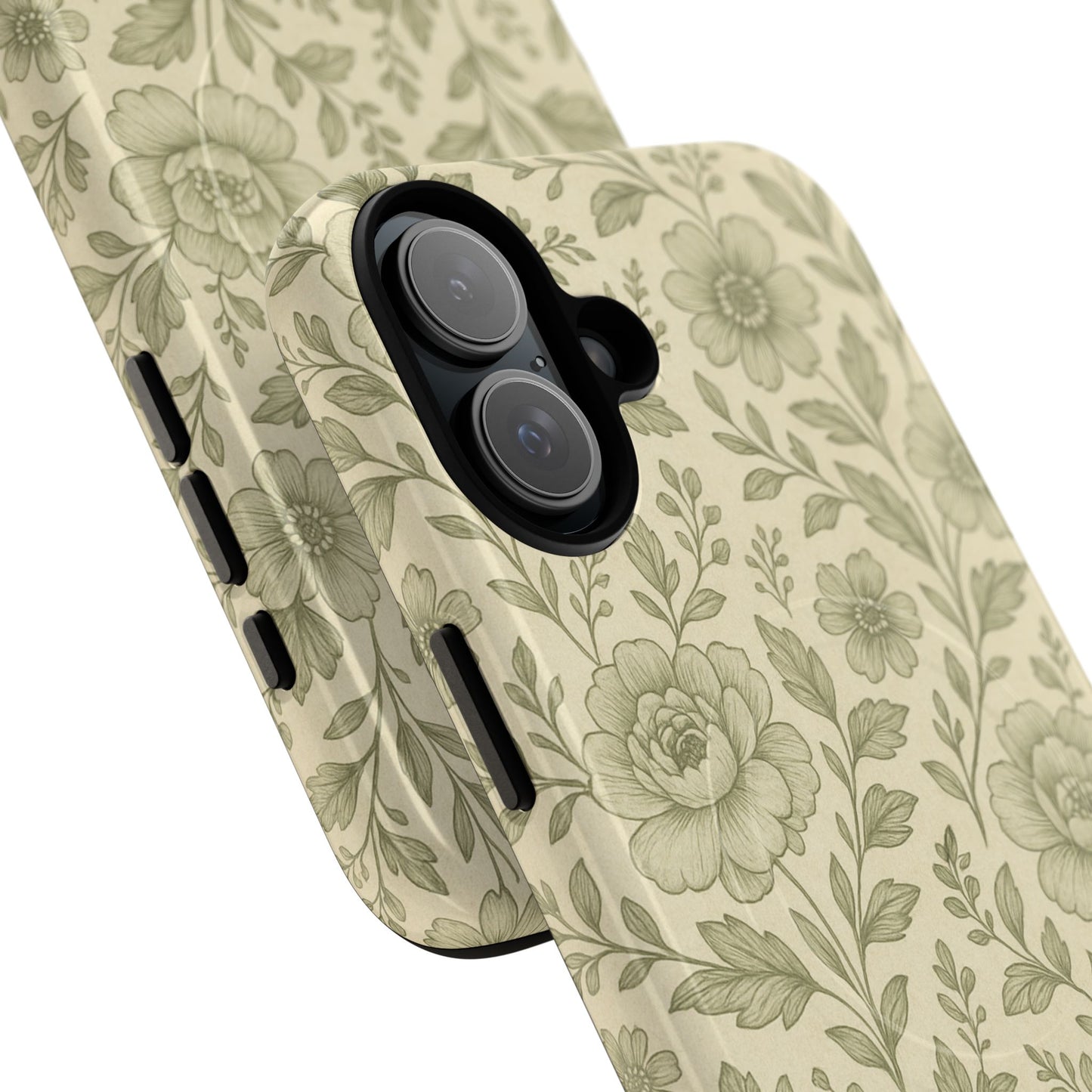 Sage Pattern Vintage Floral iPhone Case | Compatible with MagSafe