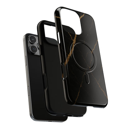 Black & Gold Marble iPhone Case with MagSafe