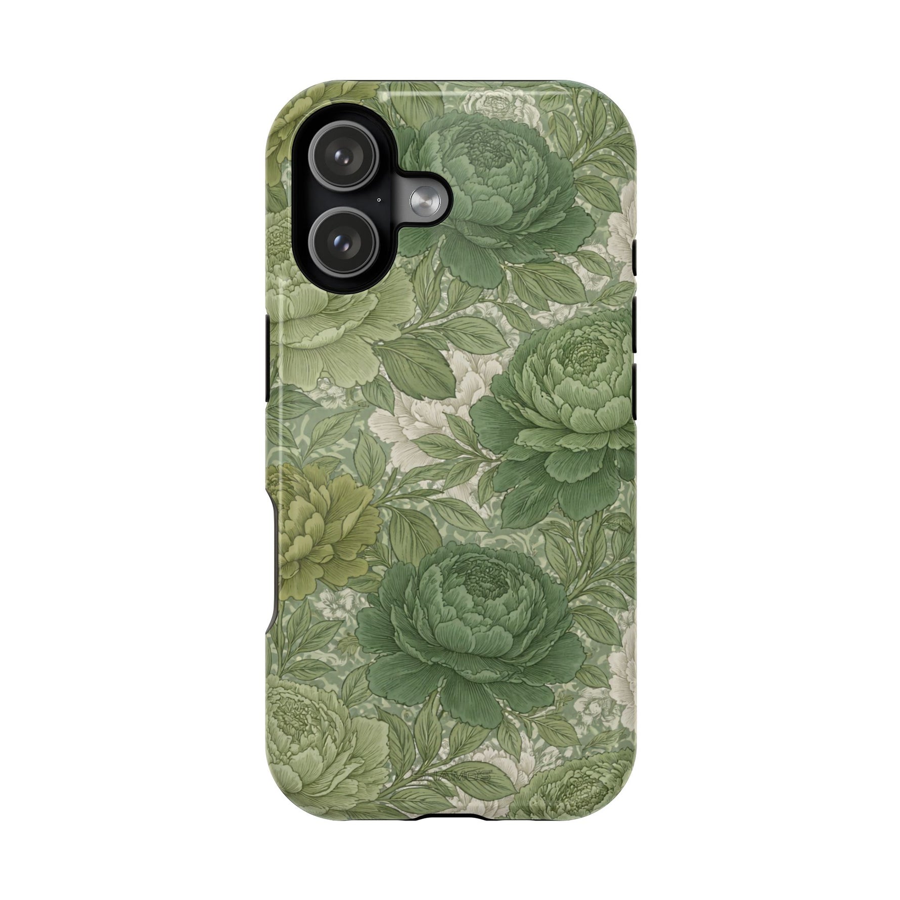 Green Succulent Floral Magnetic Impact-Resistant iPhone Case, MagSafe Compatible - iPhone 17 / Glossy - Shamo's
