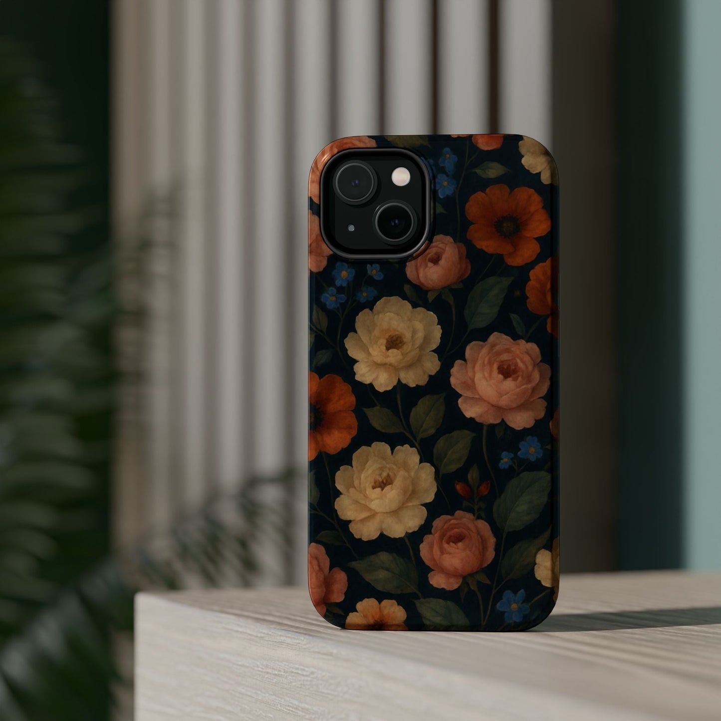 Floral Vintage Rose Magnetic Impact iPhone Case with MagSafe  Shamo's
