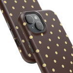Polka Dot iPhone Case — Brown & Cream Protective Cover with MagSafe compatibility  Shamo's