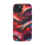 Abstract Red Wave Magnetic Impact-Resistant Phone Case | MagSafe