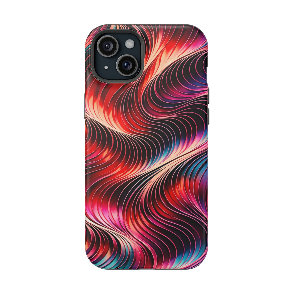 Abstract Red Wave Magnetic Impact-Resistant Phone Case | MagSafe