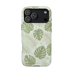 Tropical Monstera Phone Case, Impact-Resistant Magnetic iPhone Cover with MagSafe Compatibility - iPhone 17 Pro Max / Glossy - Shamo's