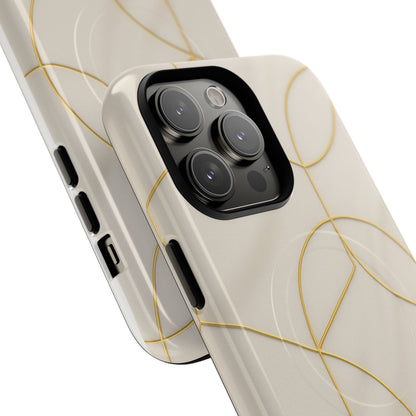 Gold Geometry on Silk Luxury Series iPhone Case with MagSafe