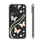 Butterfly Pearl Impact-Resistant Clear iPhone Case - Shamo's