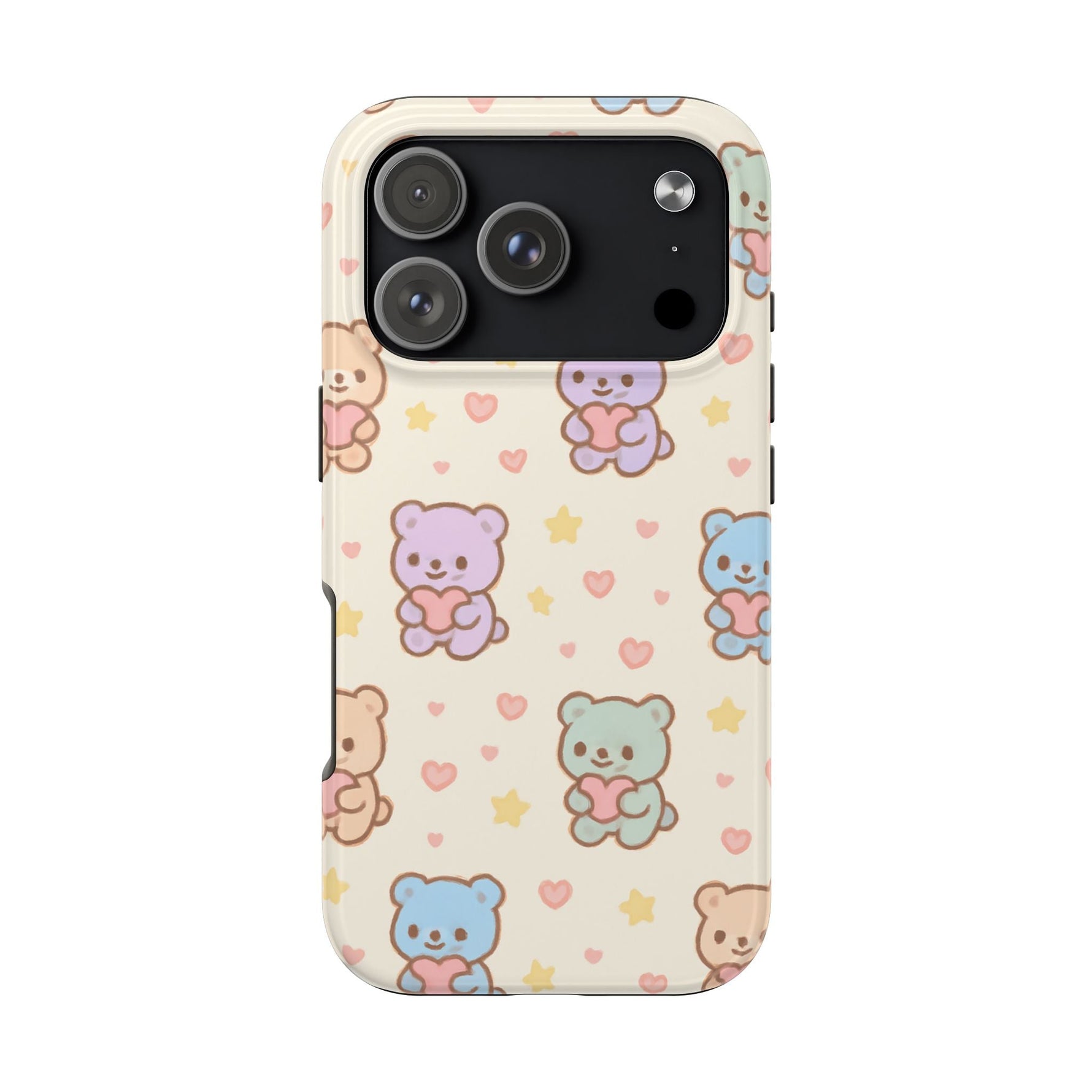 Cute Pastel Bear Impact Phone Case | Heart & Star Kawaii Pattern  Shamo's iPhone 17 Pro
