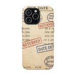 Vintage Library Card Design Phone Case with MagSafe Compatibility