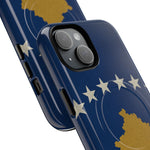 Kosovo Flag Tough iPhone Case — Navy Blue Stars & Gold Map (MagSafe compatible)  Shamo's