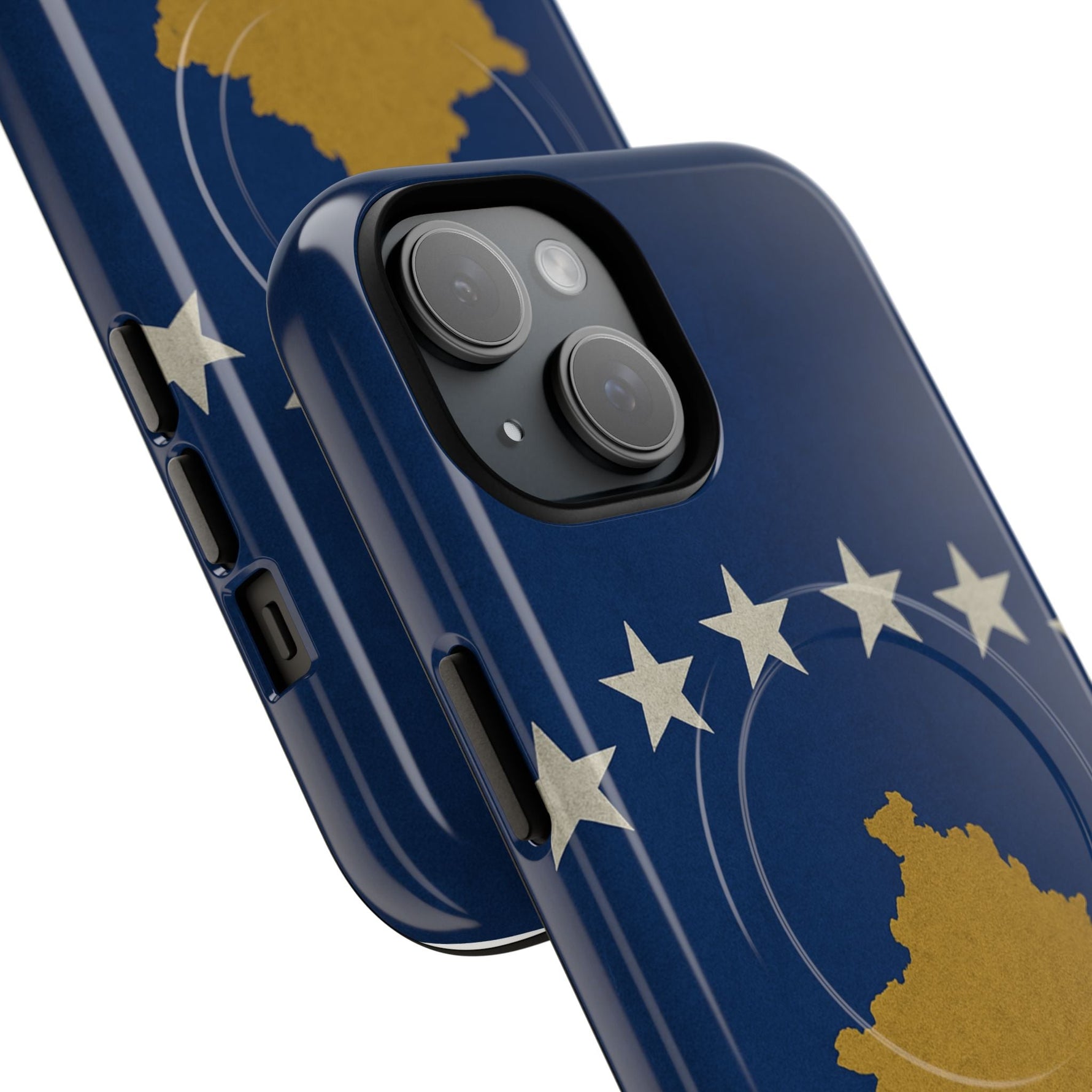 Kosovo Flag Tough iPhone Case — Navy Blue Stars & Gold Map (MagSafe compatible)  Shamo's