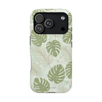 Tropical Monstera Phone Case, Impact-Resistant Magnetic iPhone Cover with MagSafe Compatibility