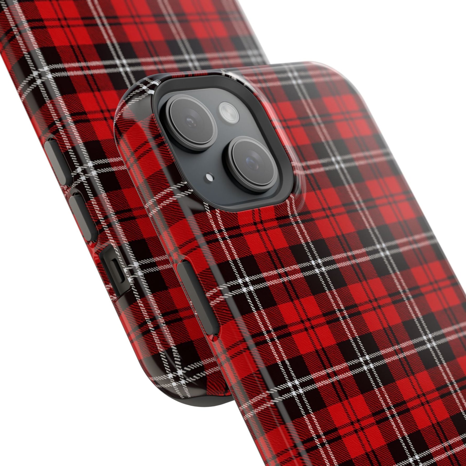 Red Tartan Plaid Impact-Resistant iPhone Case | MagSafe compatibility  Shamo's