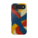 Abstract Brushstroke Tough Phone Case — Colorful Red, Blue & Yellow Protective Cover  Shamo's iPhone 17 Air