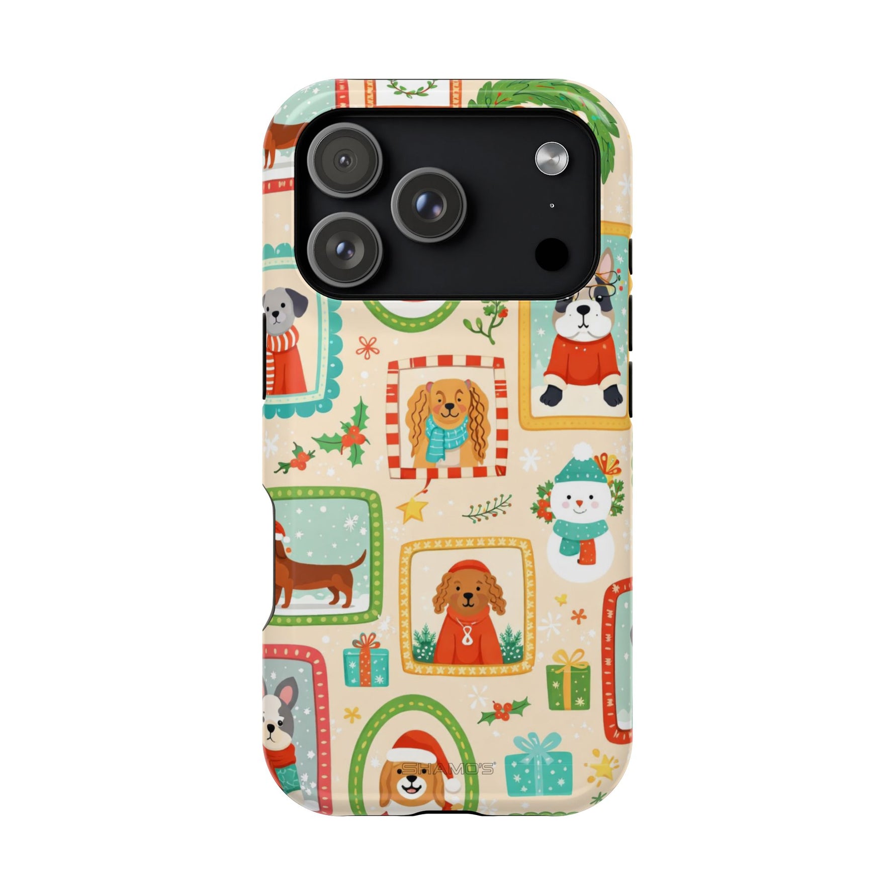 Cute Holiday Dogs MagSafe Compatible Impact-Resistant Phone Case - iPhone 17 Pro / Glossy - Shamo's