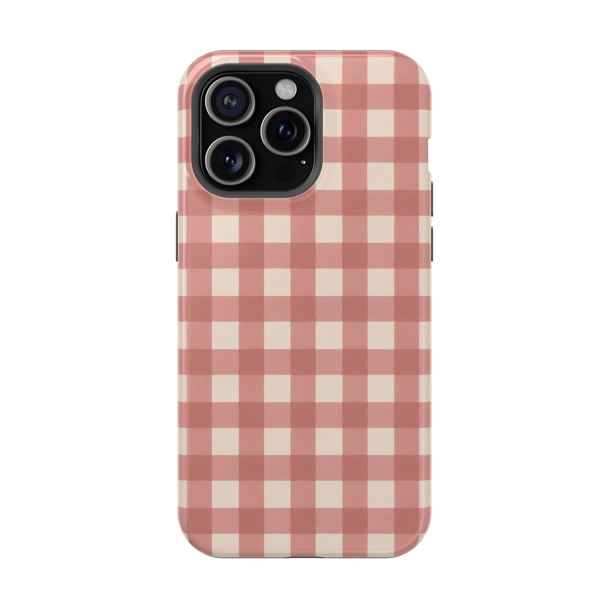 Prairie Gingham MagSafe Phone Case, glossy iPhone 15 Pro Max, rear view