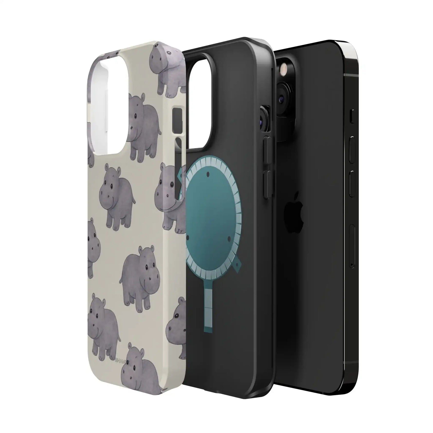 Cute Tiny Hippo Magnetic Impact-Resistant Phone Case