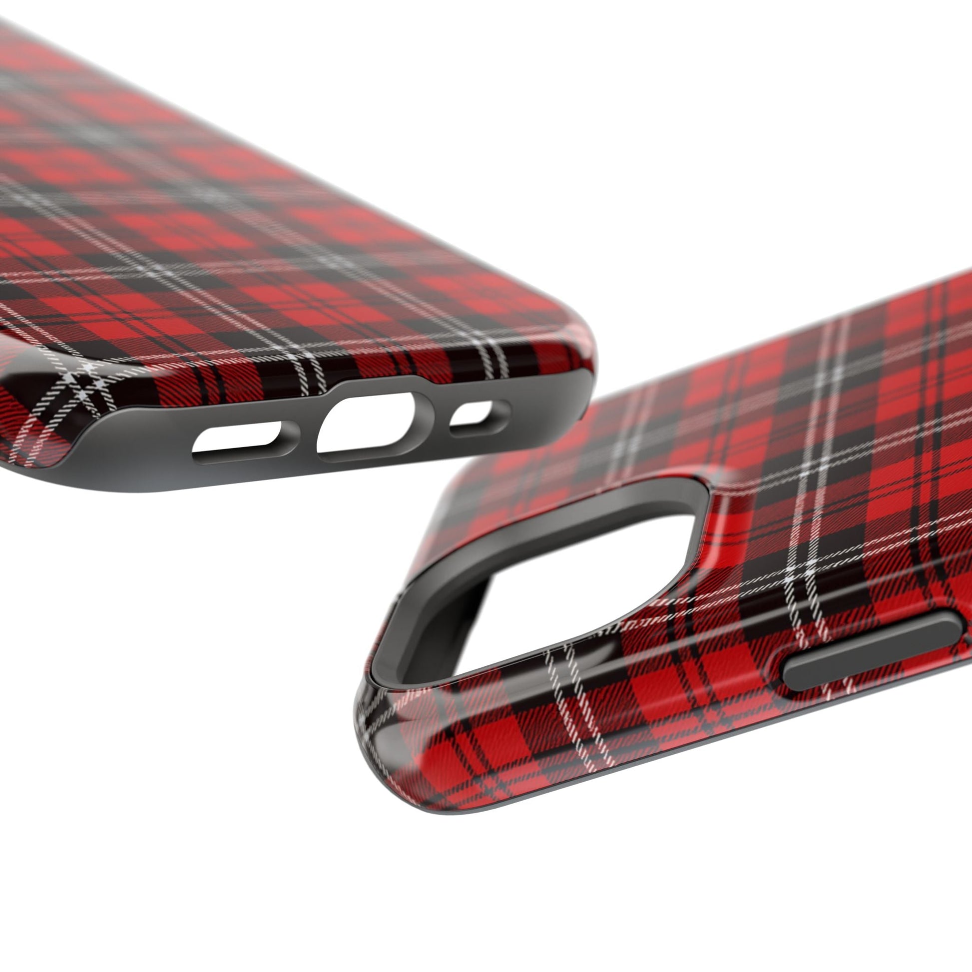 Red Tartan Plaid Impact-Resistant iPhone Case | MagSafe compatibility  Shamo's
