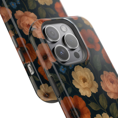Floral Vintage Rose Magnetic Impact iPhone Case with MagSafe  Shamo's