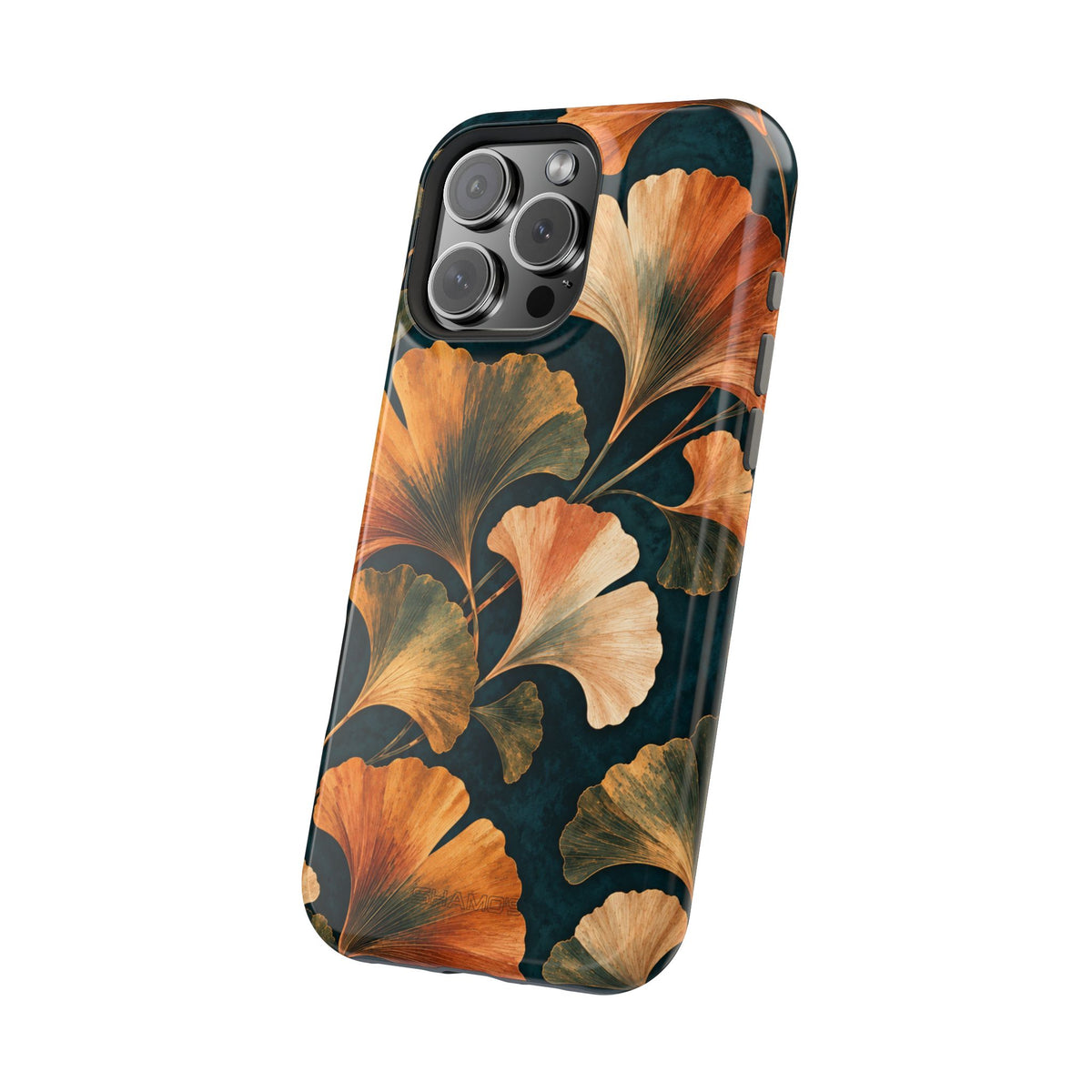 Angled rear view: Nocturne Ginkgo MagSafe phone case for iPhone 16 Pro Max #iphone-16-pro-max