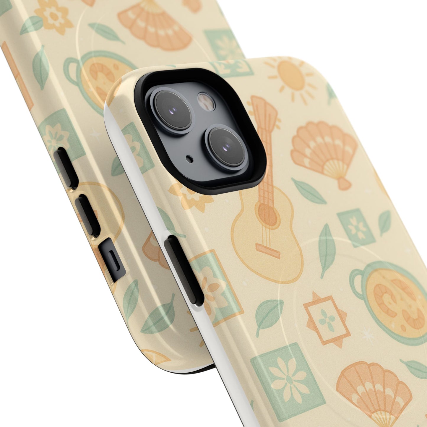 Spain hand-drawn Floral Summer Beach Vibes iPhone Case with MagSafe