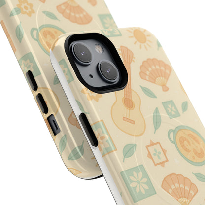 Spain hand-drawn Floral Summer Beach Vibes iPhone Case with MagSafe