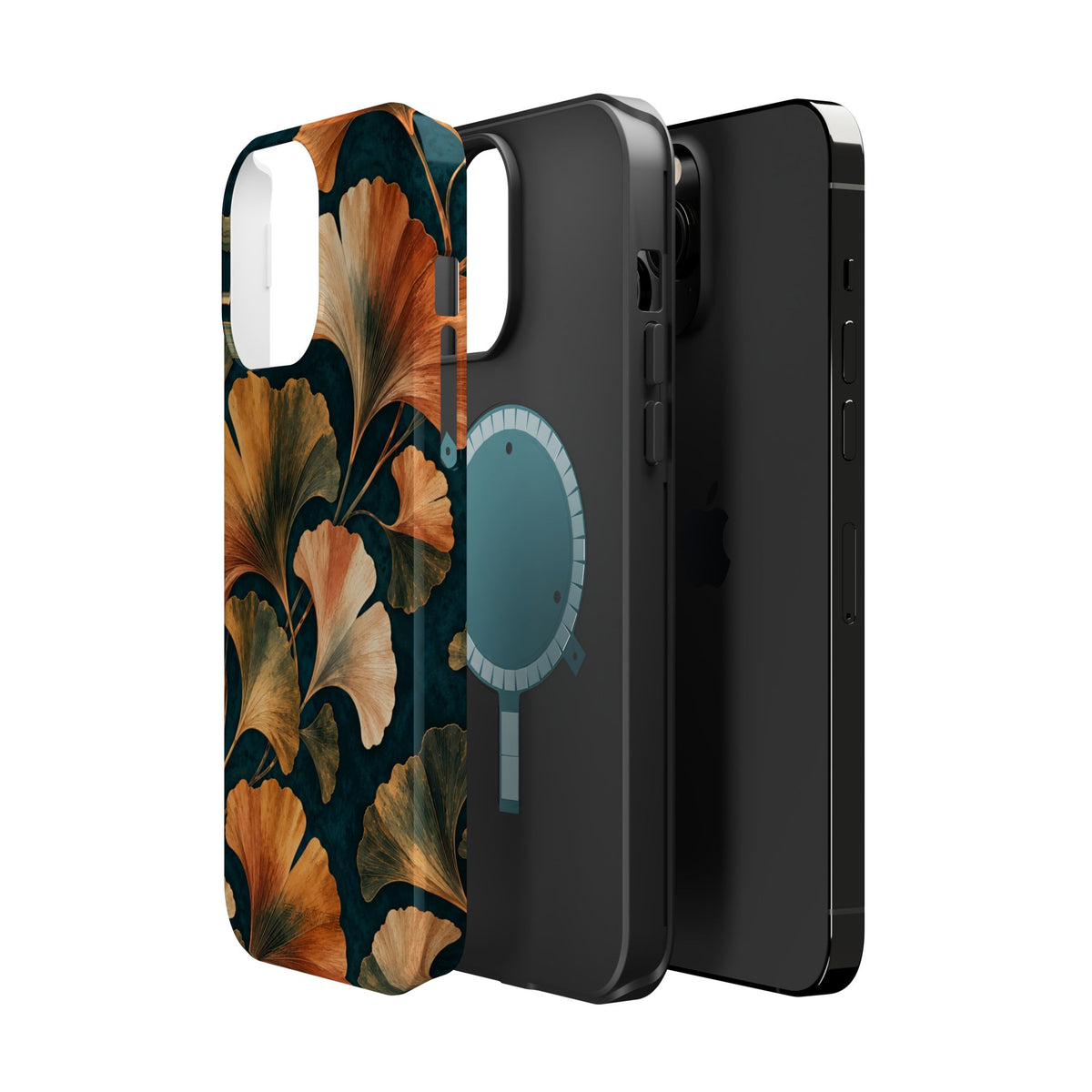 Nocturne Ginkgo MagSafe phone case, layered construction detail B #iphone-15-pro-max