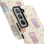 Cute Pastel Bear Impact Phone Case | Heart & Star Kawaii Pattern  Shamo's