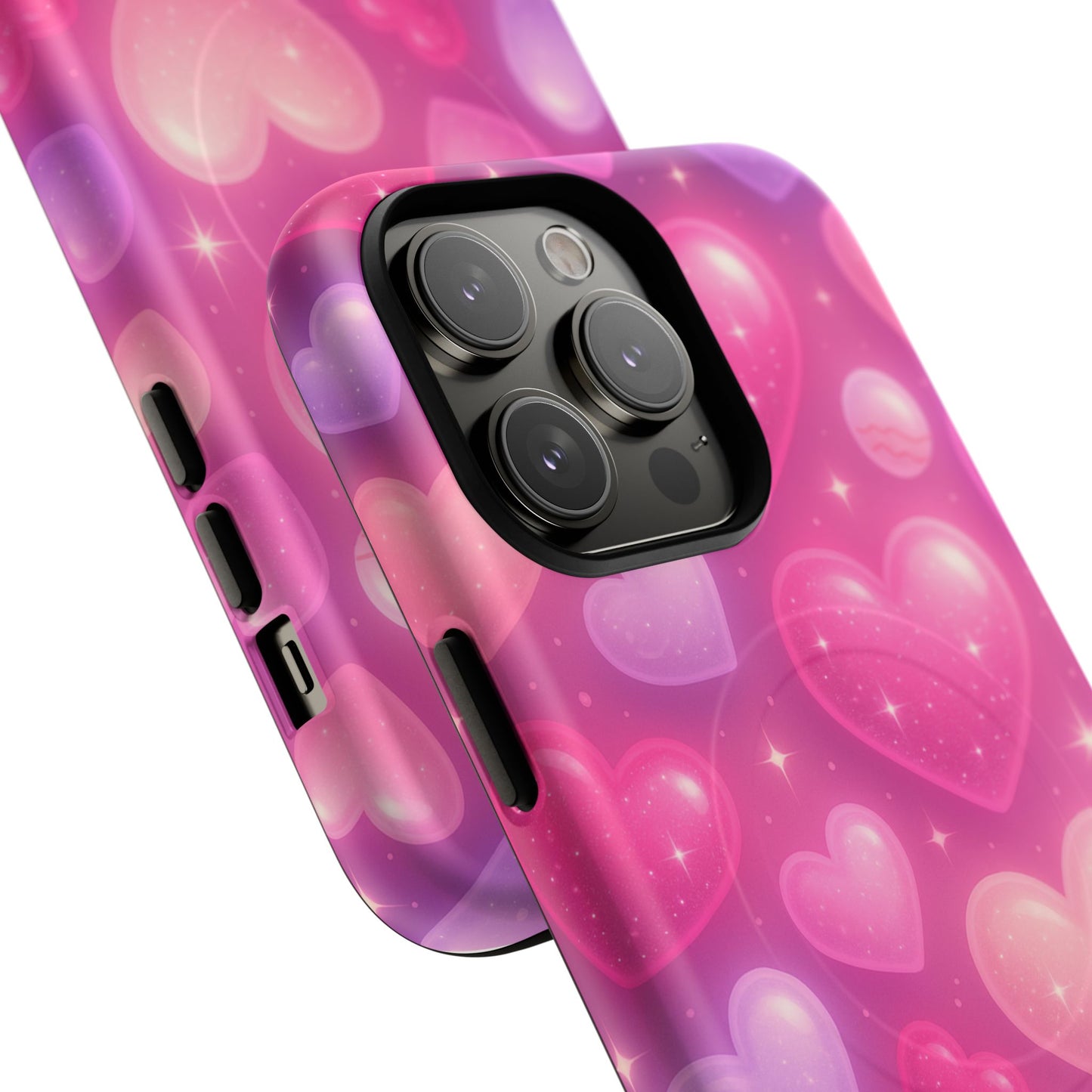 Glitter Hearts Cases for iPhones with MagSafe