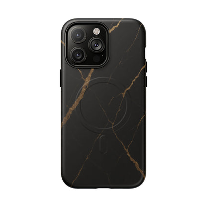 Black & Gold Marble iPhone Case with MagSafe - Shamo's
