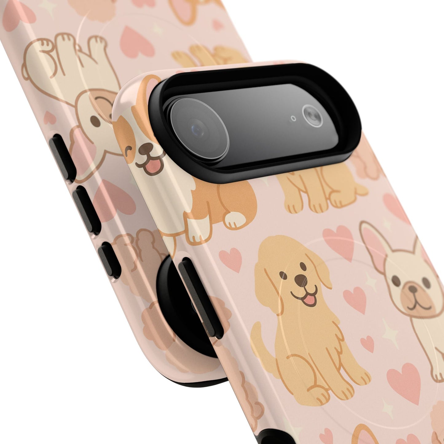 Puppies & Hearts iPhone Case compatible with MagSafe
