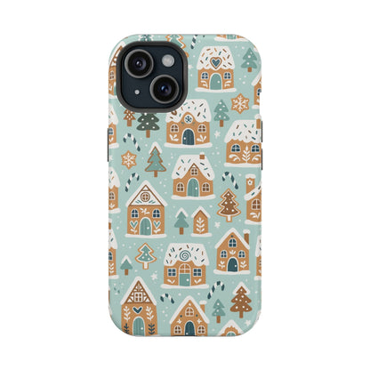 Winter Gingerbread Village Holiday Theme iPhone Case with MagSafe compatibility  Shamo's iPhone 15 / Matte