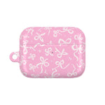 Pink Bow Pattern AirPod Case — Cute Floral Bow Protective Case