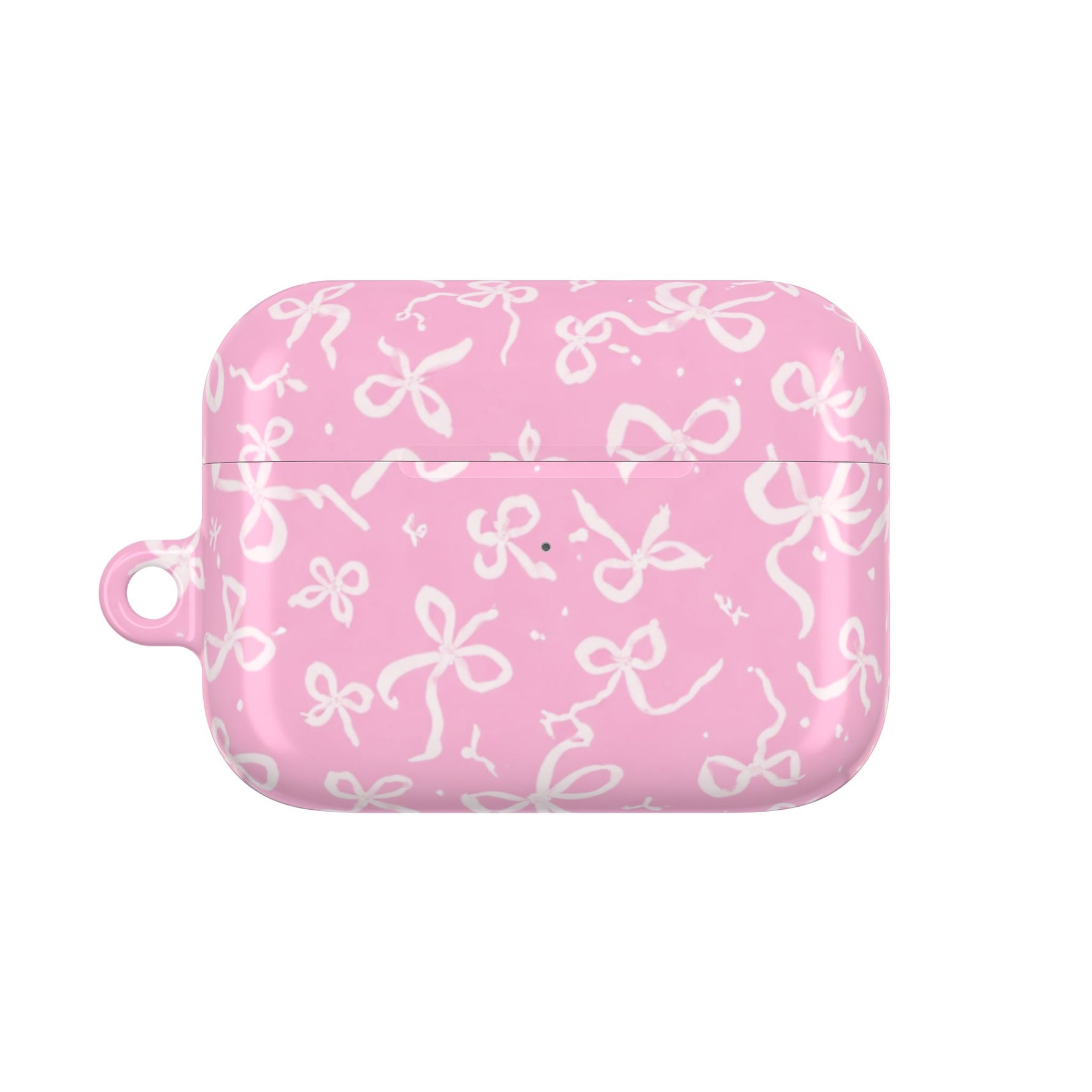 Pink Bow Pattern AirPod Case — Cute Floral Bow Protective Case
