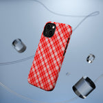 Red Plaid Magnetic Impact-Resistant iPhone Case | MagSafe