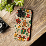 Holiday Pattern Slim iPhone Case — Gingerbread, Santa Hat & Gifts Holiday Design  Shamo's
