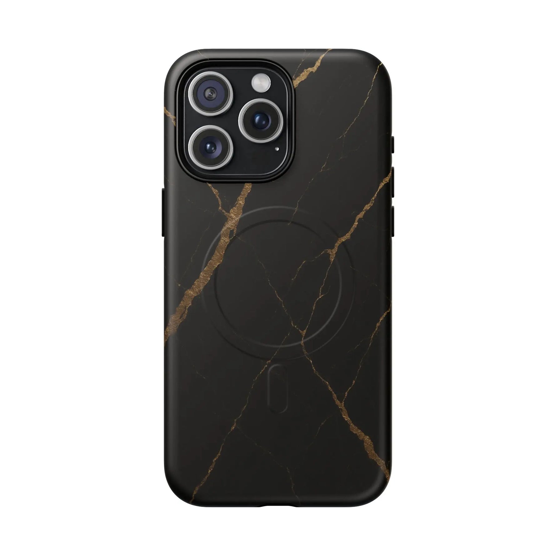 Black & Gold Marble iPhone Case with MagSafe - Shamo's