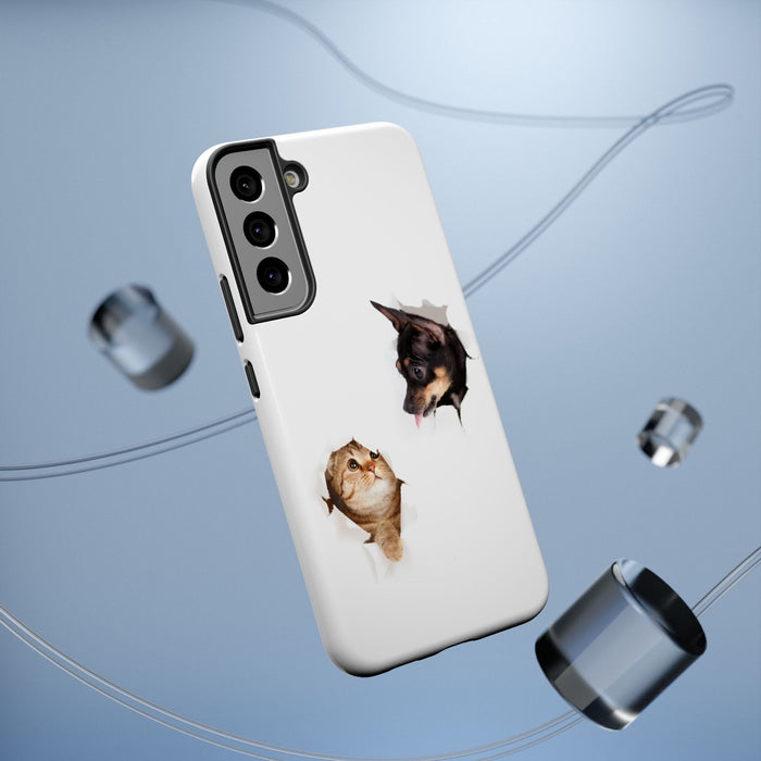 Impact-Resistant Cases with a cat and a dog