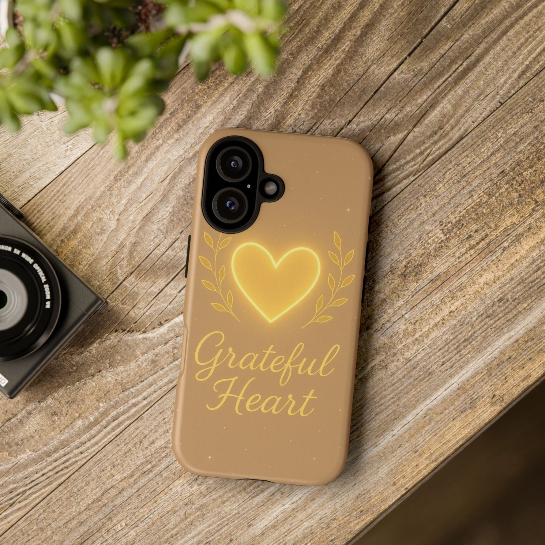 Grateful Heart iPhone Case — Warm Neon Heart  Shamo's
