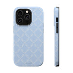 Light Blue Bow-Pattern Impact iPhone Case | MagSafe - iPhone 14 Pro / Glossy - Shamo's