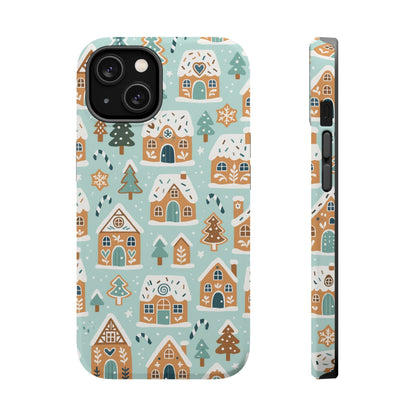Winter Gingerbread Village Holiday Theme iPhone Case with MagSafe compatibility  Shamo's iPhone 14 / Matte