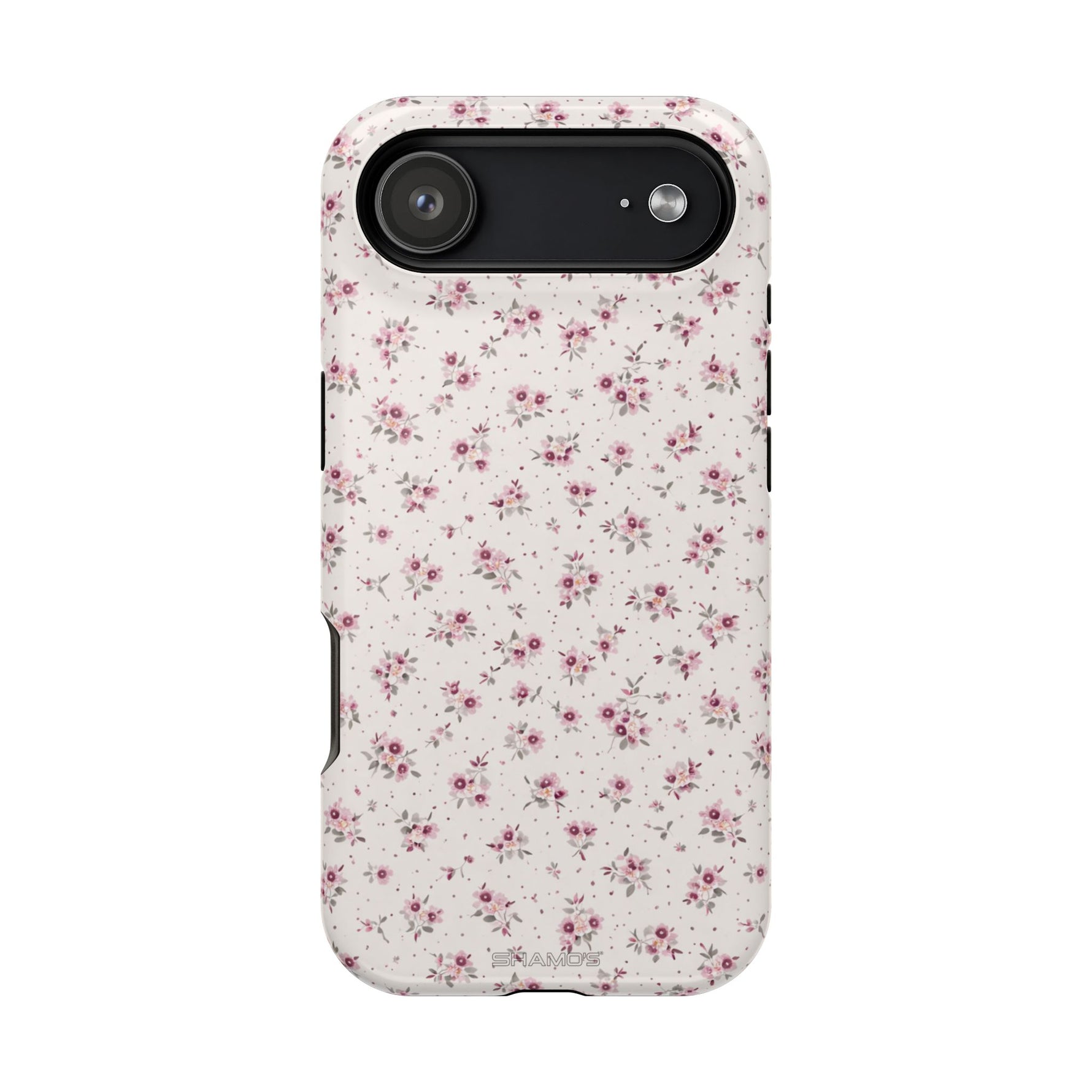 Rosebud Floral Tough iPhone Case | Pink Vintage Flower Protective Cover