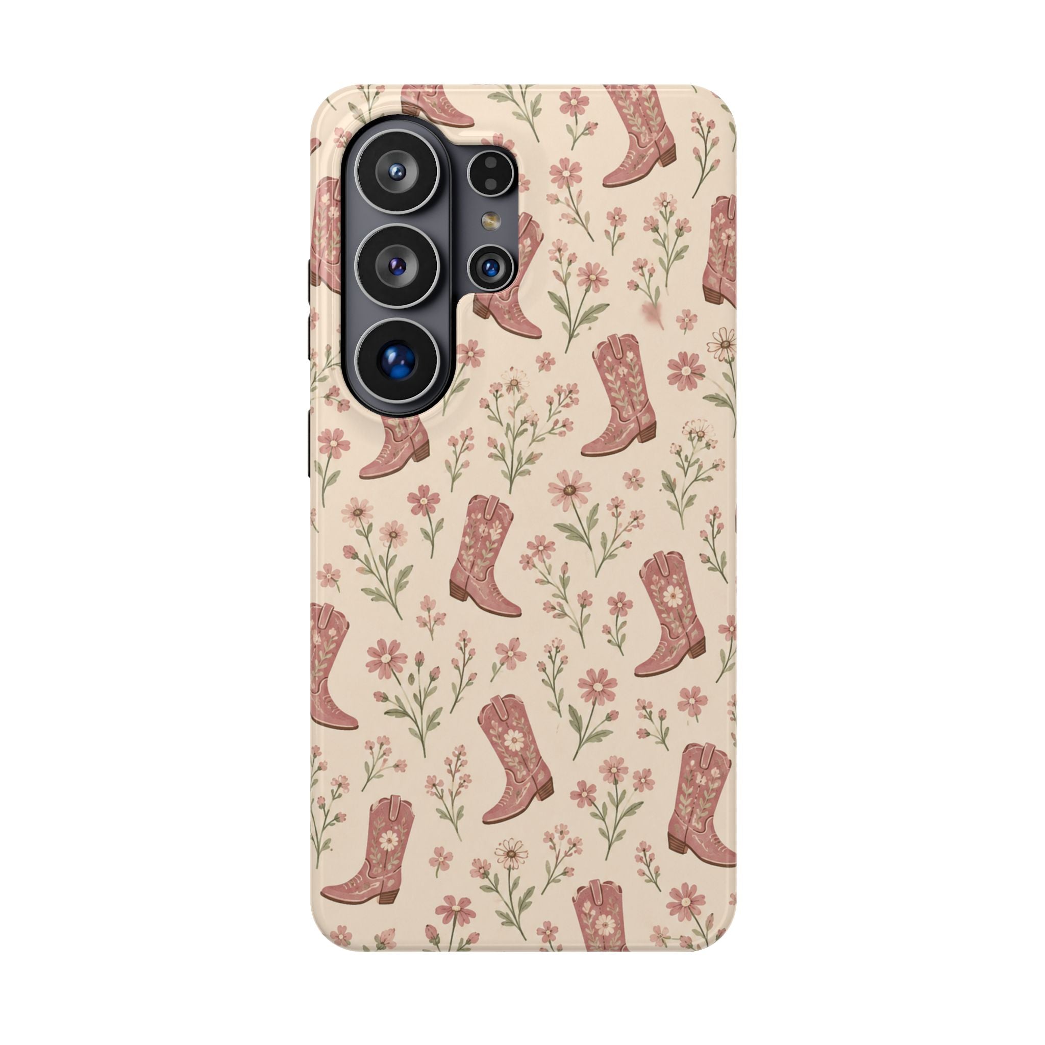 Floral Boots MagSafe Phone Case, glossy Samsung Galaxy S26 Ultra, rear view