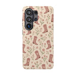 Floral Boots MagSafe Phone Case, glossy Samsung Galaxy S26 Ultra, rear view