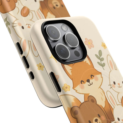 Forest Friends iPhone Case — Fox, Bear & Bunny Design. with MagSafe - Shamo's