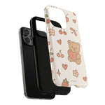 Teddy Berry Cozy Strawberry Pattern iPhone Case with MagSafe
