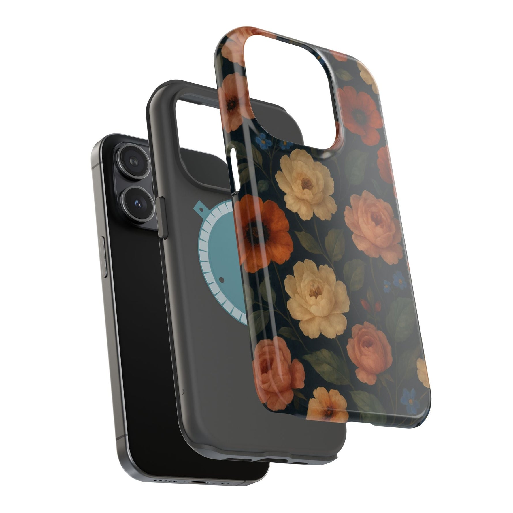 Floral Vintage Rose Magnetic Impact iPhone Case with MagSafe  Shamo's